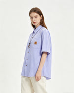 striped short-sleeved shirt