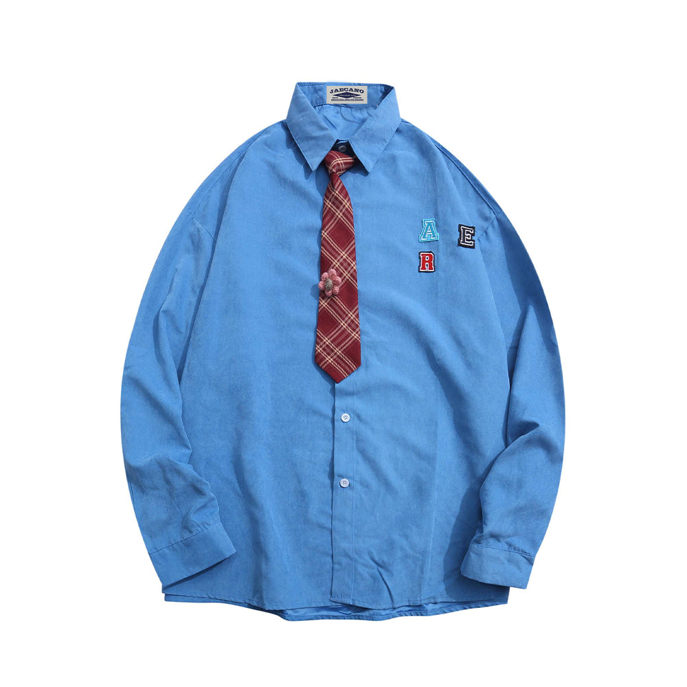 retro simple tie shirt