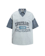 Retro Faux Two-Piece Short-Sleeve