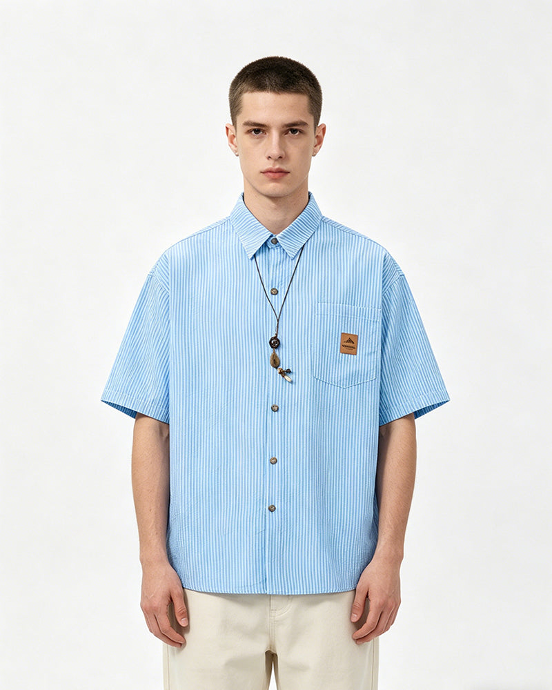 striped short-sleeved shirt