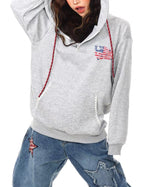 復古印花連帽衛衣