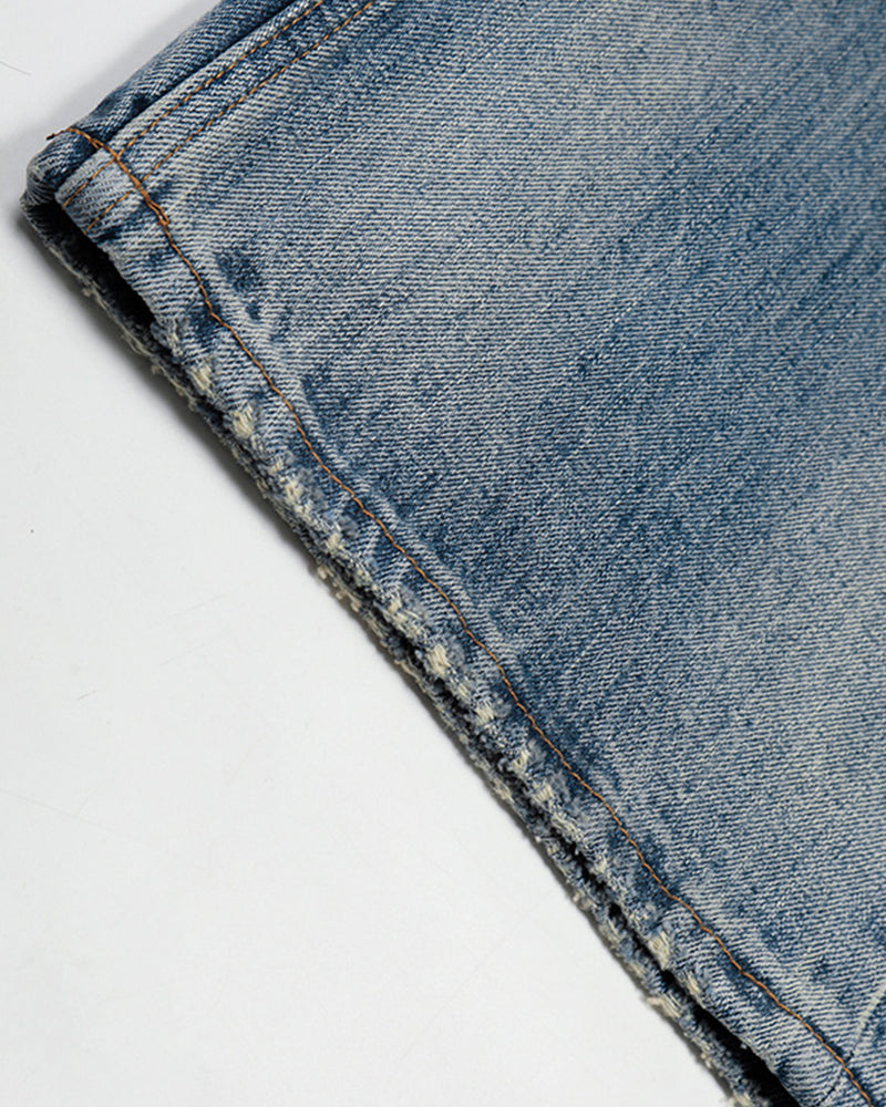 Retro washed denim jeans