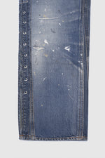 復古水洗破洞牛仔褲