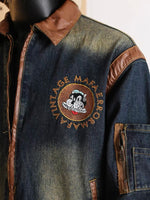 cartoon embroidered denim jacket