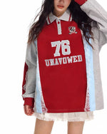 復古刺綉翻領長袖