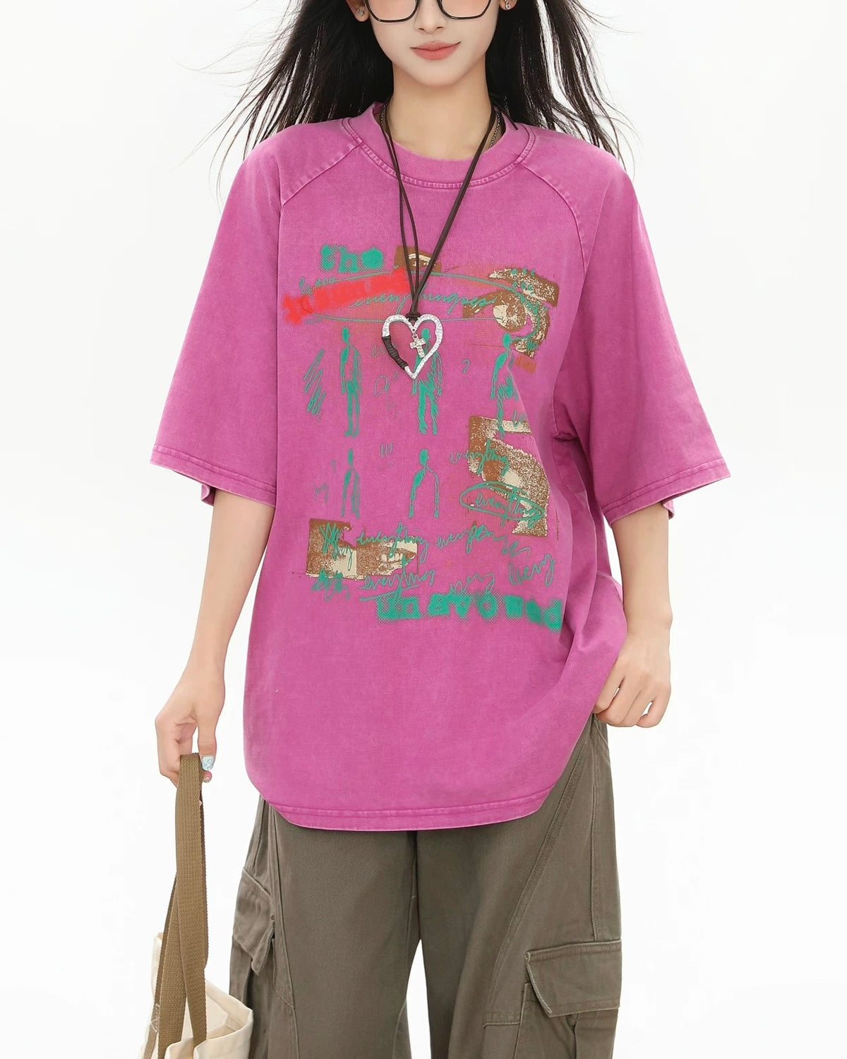 Fun pattern short sleeves