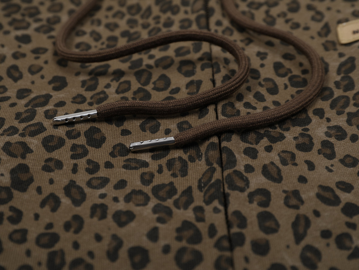 Retro Leopard Hooded Zip Jacket