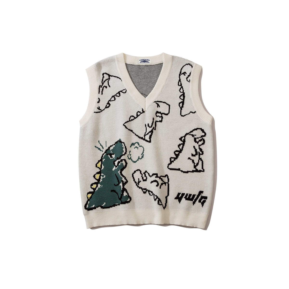 American cute dinosaur sleeveless sweater 