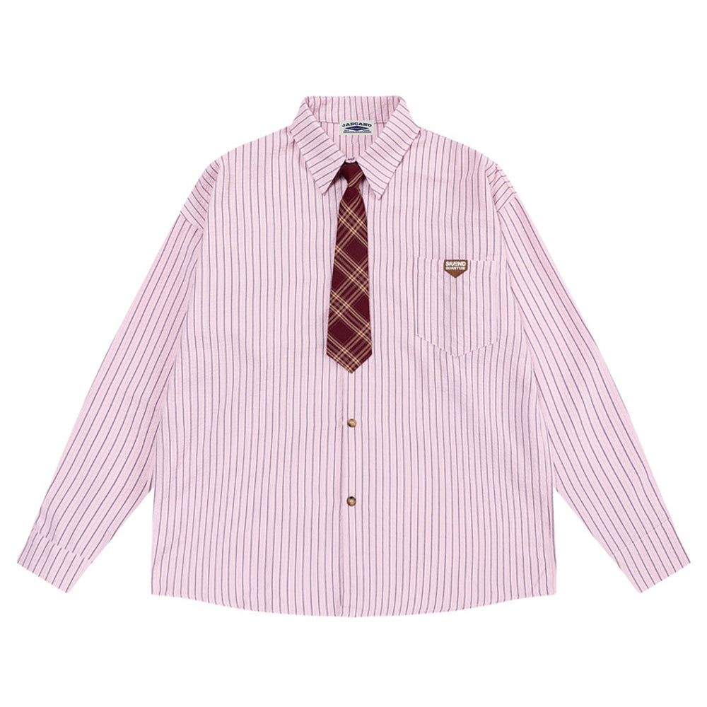 Retro striped tie shirt