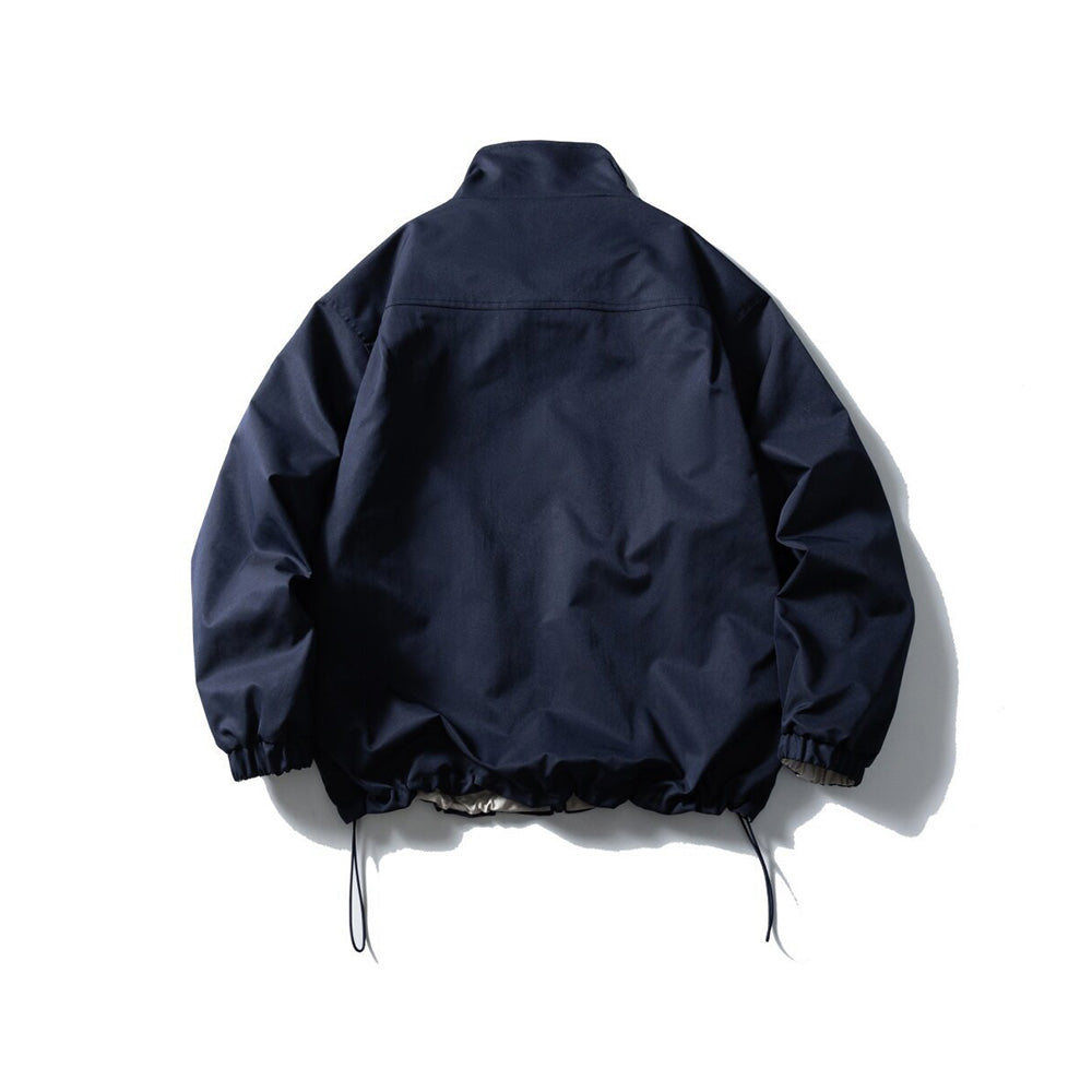 Stand collar reversible jacket