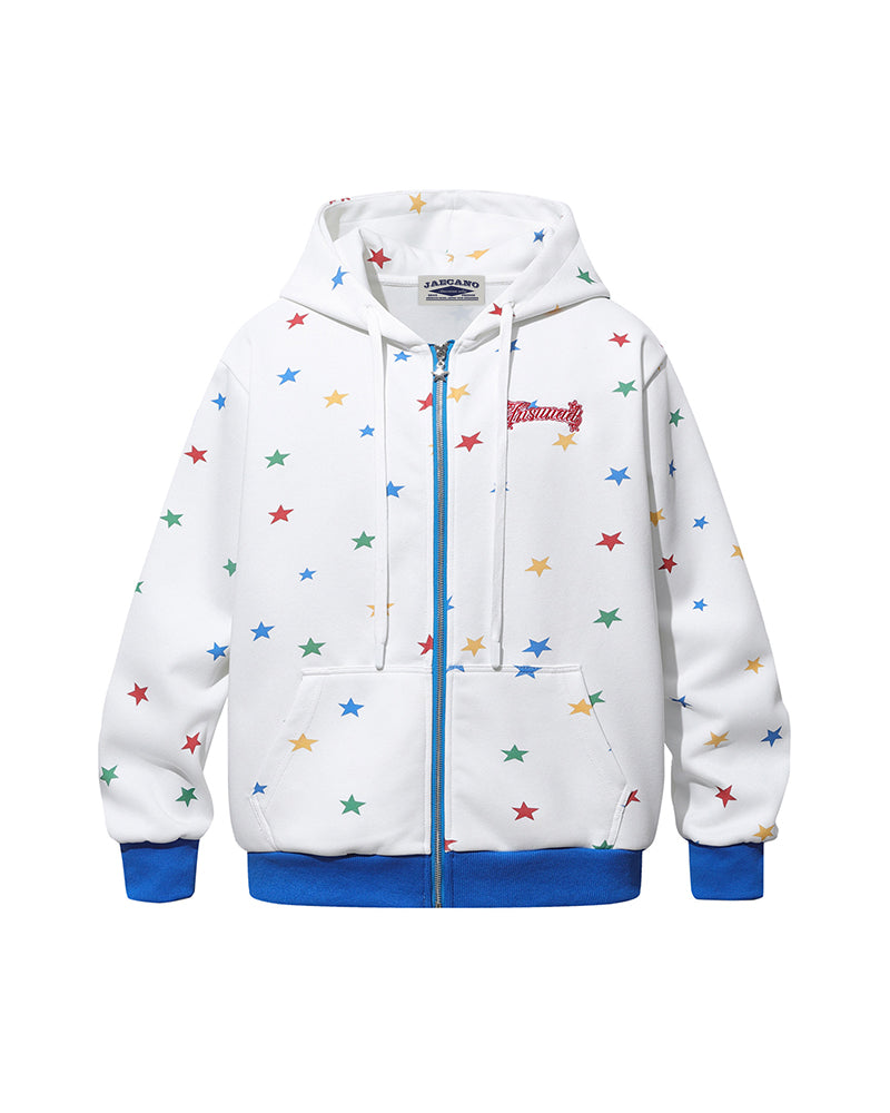 Colorful star hooded jacket