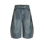 Vintage Washed Cropped Denim Shorts