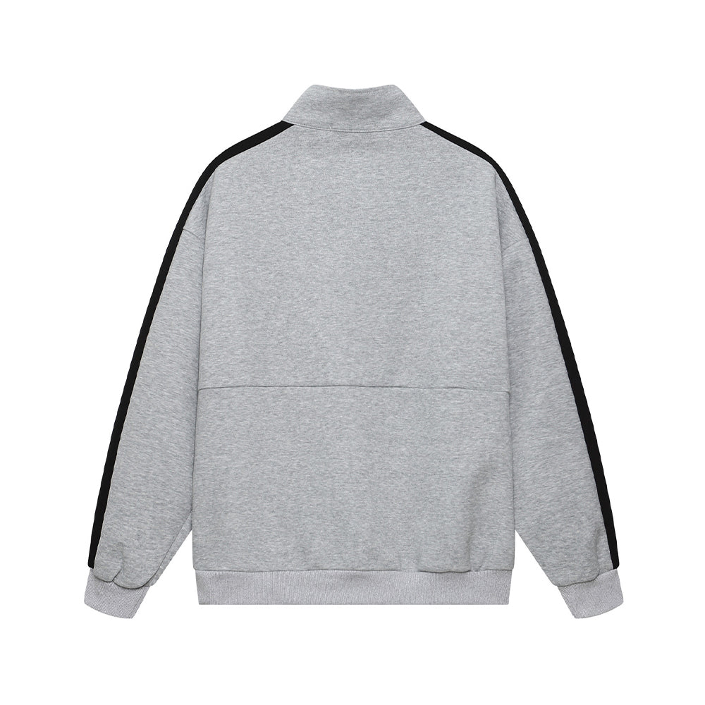 Vintage Badge Stand Collar Sweatshirt