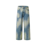 復古水洗寬鬆牛仔褲