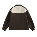 컬러블록 가죽 재킷