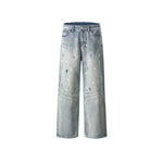 Ink-splashed casual jeans
