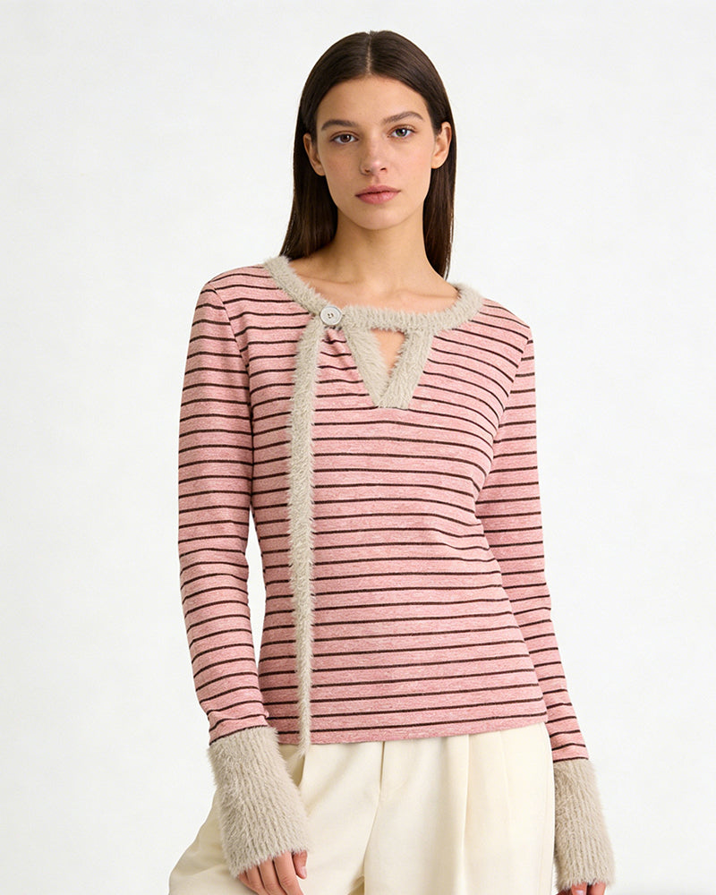 줄무늬 긴팔 셔츠