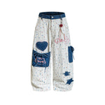 復古條紋休閑褲