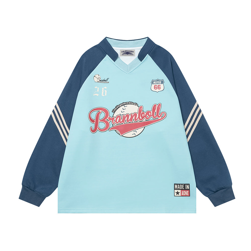 Retro sports style casual long sleeves