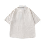 Simple vertical striped short-sleeved shirt