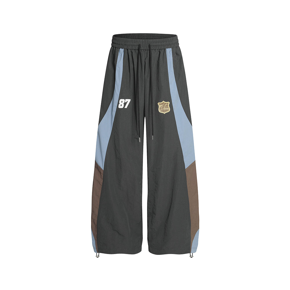 Contrast color panel trousers