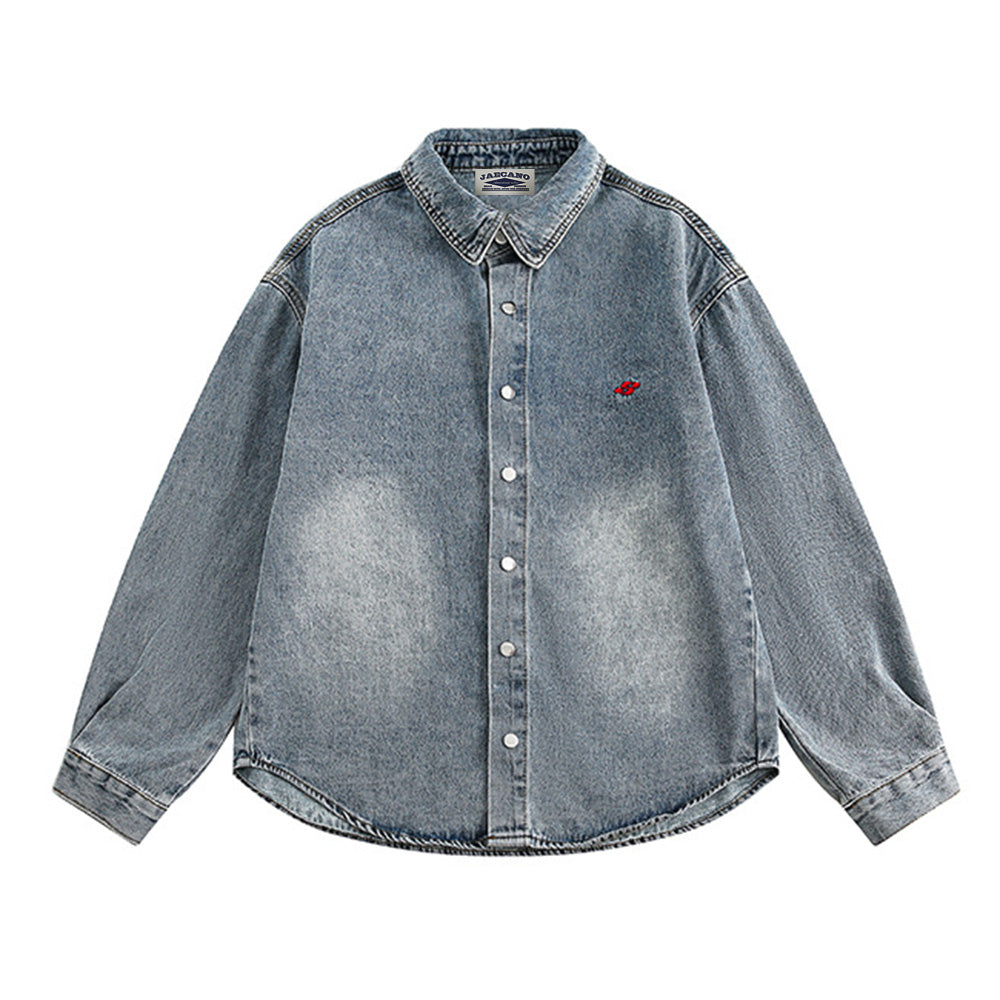 Vintage Contrast Denim Long Sleeve Shirt