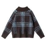 Plaid lapel short jacket