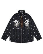 Star-patterned long-sleeved shirt