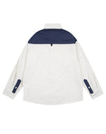 Color-blocked minimalist long-sleeved shirt