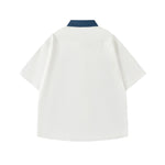 撞色拼接可愛短袖襯衫