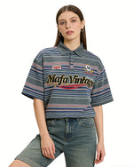 復古字母刺綉短袖