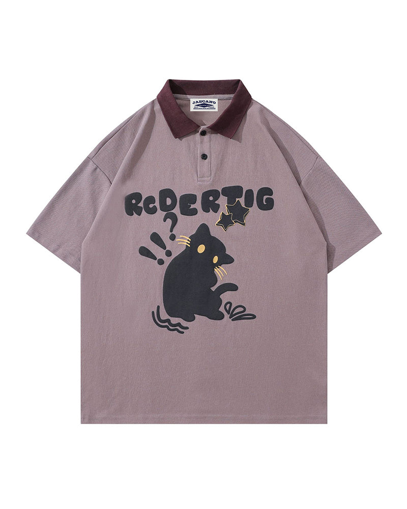 美式復古小貓咪短袖