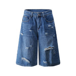 Vintage distressed denim shorts