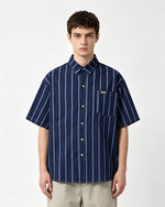 Simple striped short-sleeved shirt