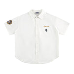 Badge embroidered short-sleeved shirt