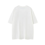 레터 패치가 있는 커플 반팔 티셔츠