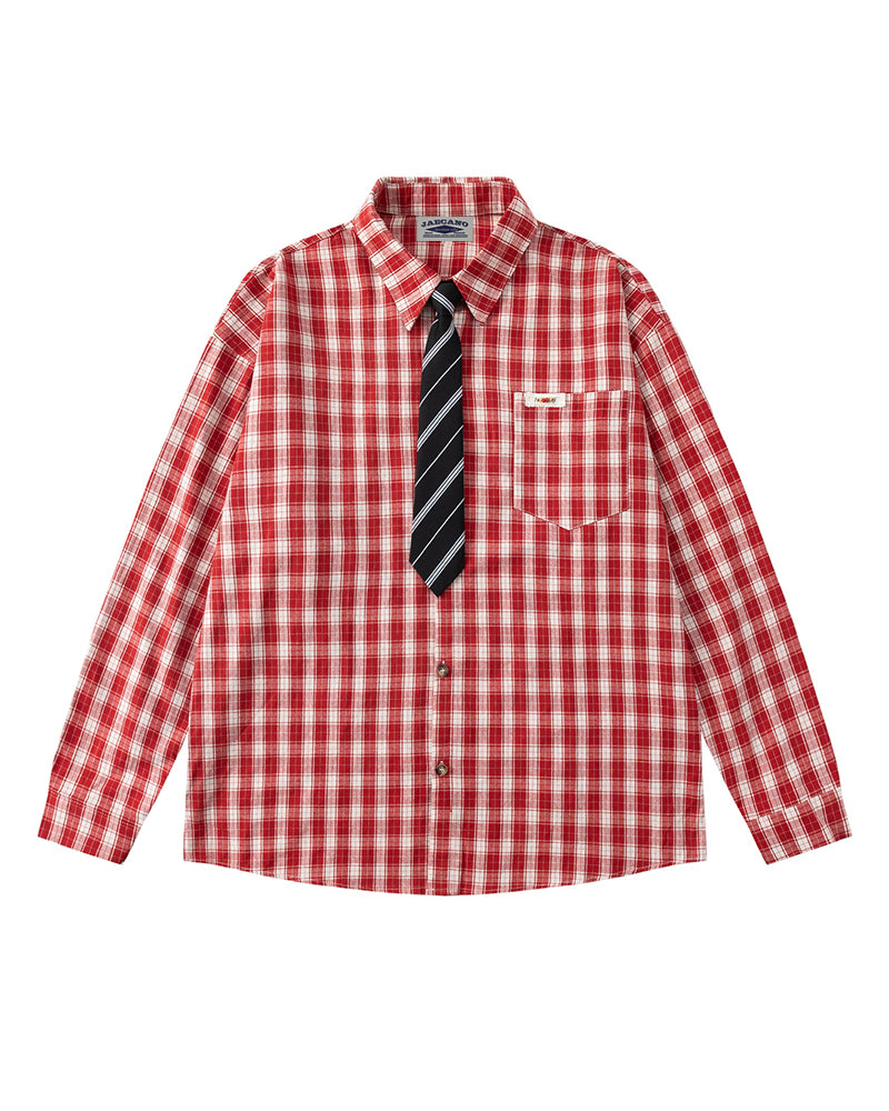 Plaid Casual Long-Sleeved Shirt