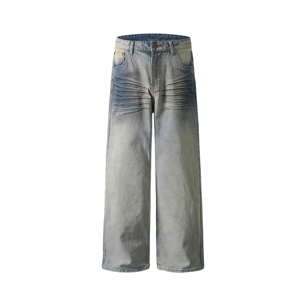 Washed straight jeans