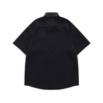 Embroidered plaid short-sleeved shirt