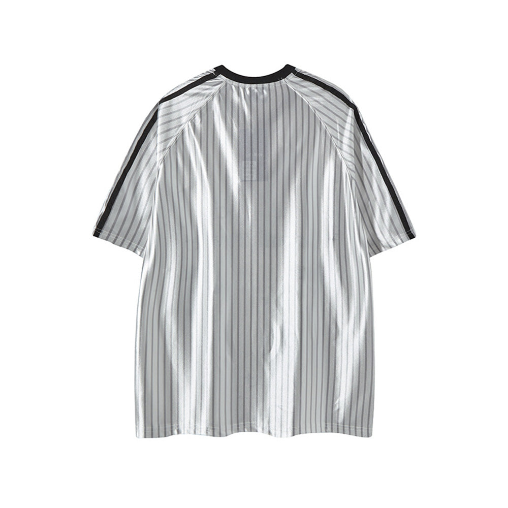 Sports striped short sleeves