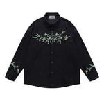 復古燈芯絨花卉襯衫