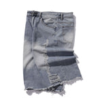 Raw edge straight cropped shorts