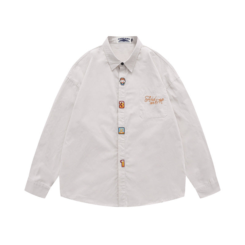 Vintage classic patch embroidered shirt