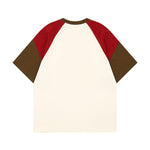 느슨한 대조적인 색상 디자인의 짧은 소매