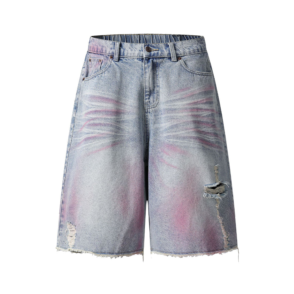 Ripped hem shorts