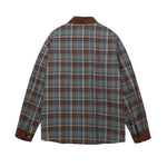 Retro contrast plaid long sleeve shirt