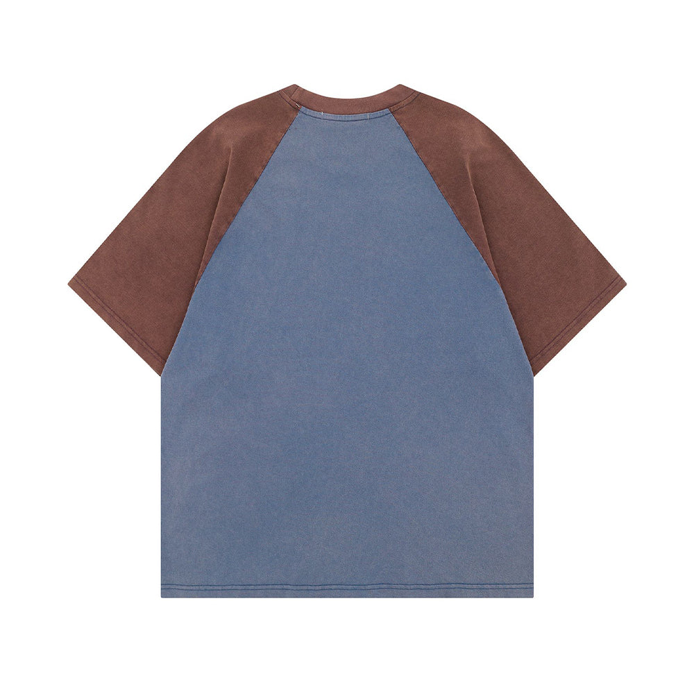 Contrast color mushroom short sleeves