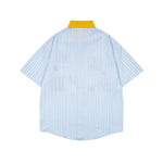 撞色條紋短袖襯衫