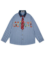Floral Embroidered Long-Sleeved Shirt