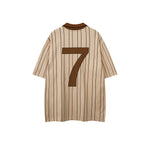 레트로 대비 스트라이프 반소매